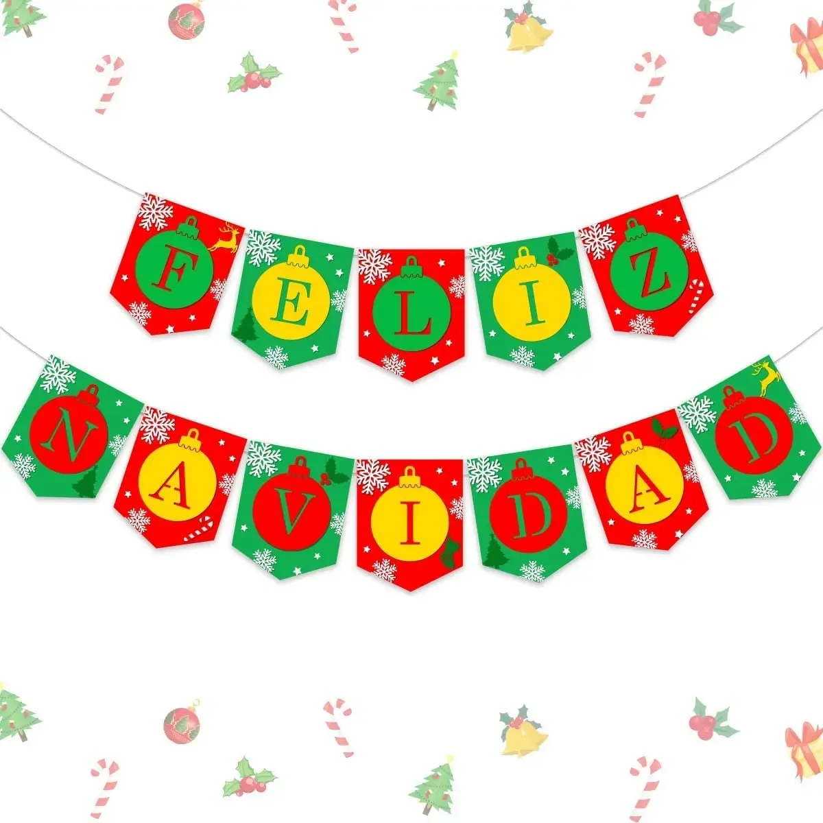 

Funmemoir Feliz Navidad Banner Christmas Party Decorations Mexican Spanish Feliz Navidad Merry Christmas Banner Garland Decor