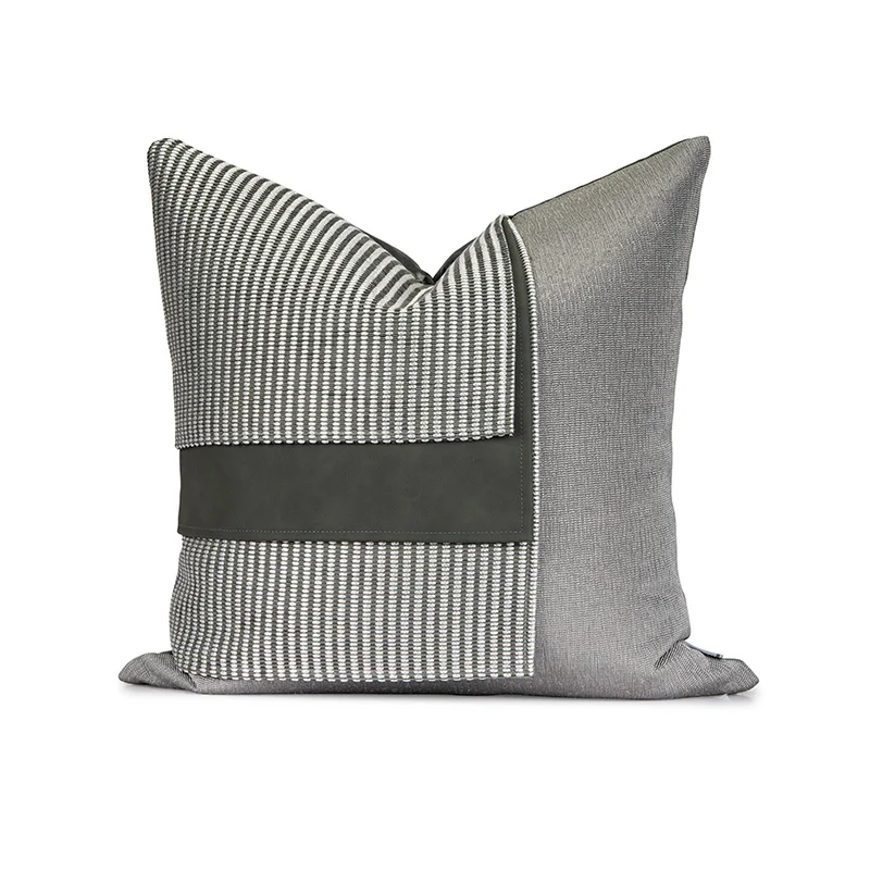 Cushion Cover Pillow Grey Luxury Patchwork Cushion Cover Light
