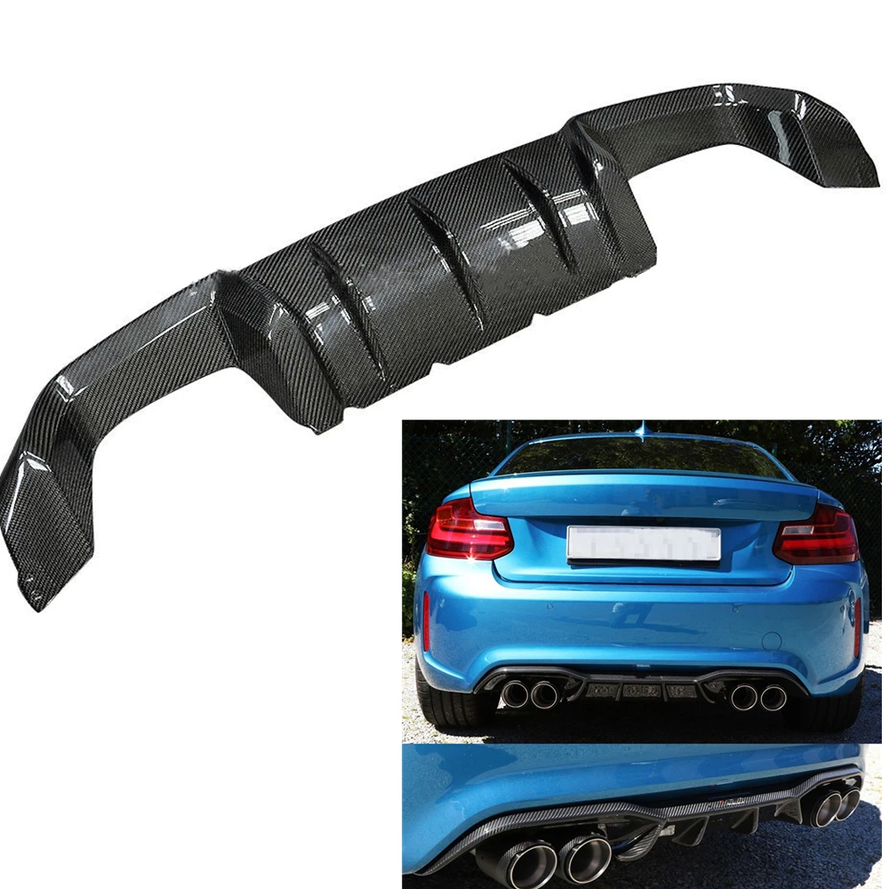 

Car Rear Bumper Diffuser Lip Spoiler Plate Boot Exhaust Splitter Carbon Fiber For BMW F87 M2 Coupe 2 Door 2016-2017
