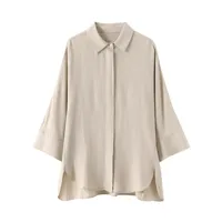 HH 2024 Women Fashion Solid Blouse Single Breasted Long Sleeve Lapel Shirts Casual Loose Female Commuting Chic Top - Image 2