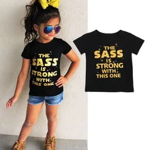 Lioraitiin 1-6Years New Fashion Kids Girls Short Sleeve Tops Letter Print T-Shirt Soft O-Neck Cotton Clothes US SHIP