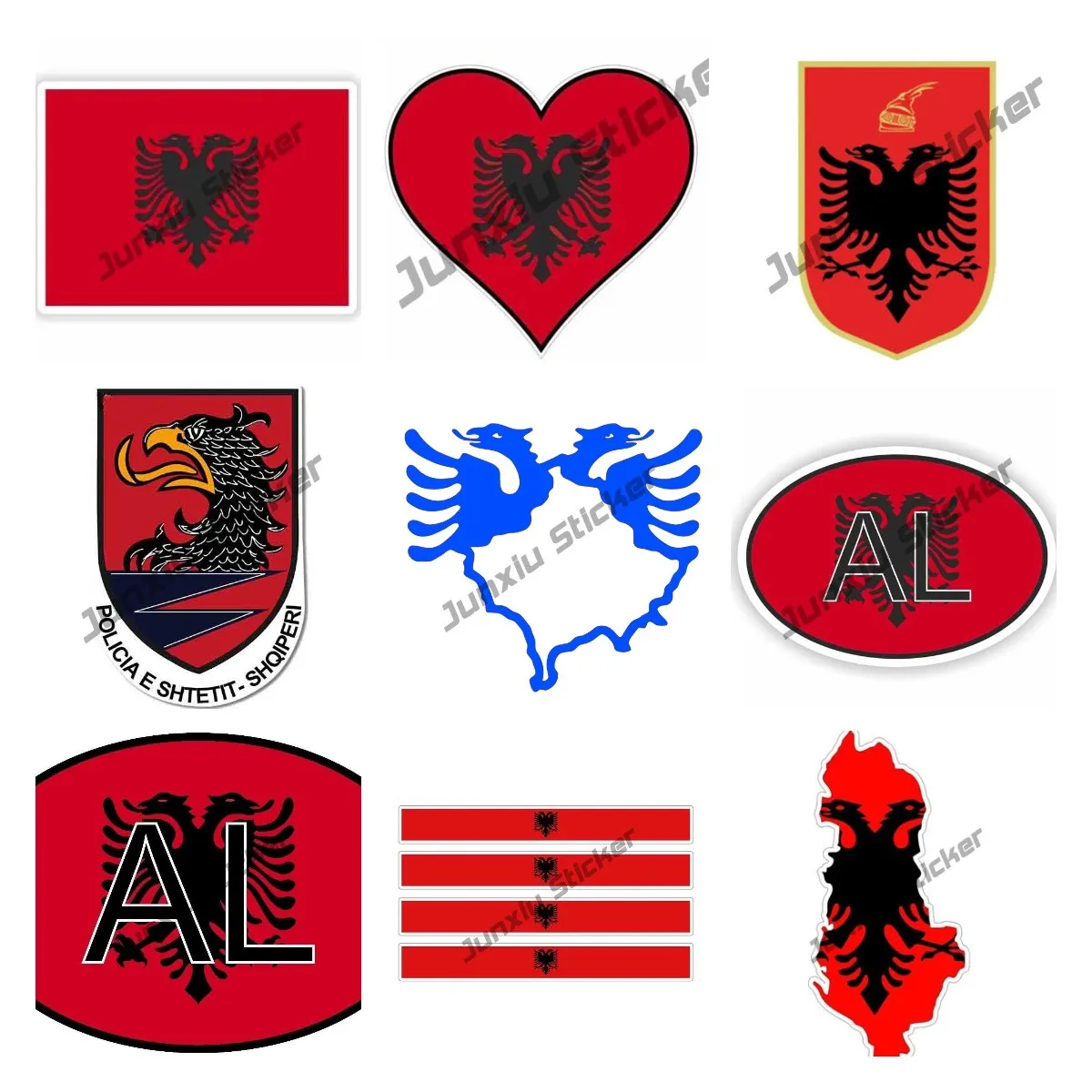 AlbanianFlagMapEagleCarStickerCountryCodeOvalwithFlagSticker