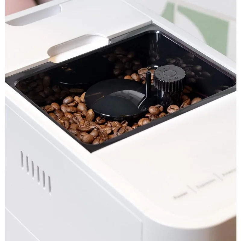 Automatic Espresso Machine & Milk Frother w/ Built In&Adjustable Espresso Bean Grinder,One-Touch Brew in 90 Seconds,Matte White 4