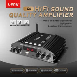LEPY X4 HIFI 4 Channel Bluetooth 5.0 Power Amplifier, Optical Fiber, Coaxial Input, 2.1 Audio Amplificador Dual Subwoofer Output