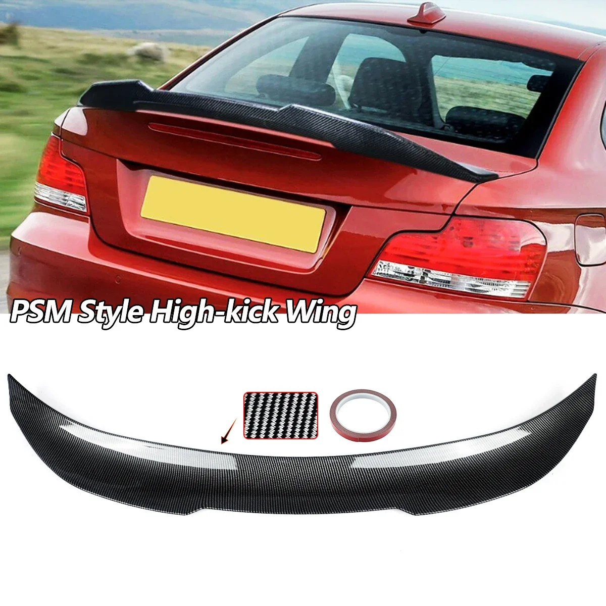 

Для 07-13 BMW E82 COUPE PSM HIGHKICK спойлер заднего багажника, крыла LID CARBON LOOK ABS