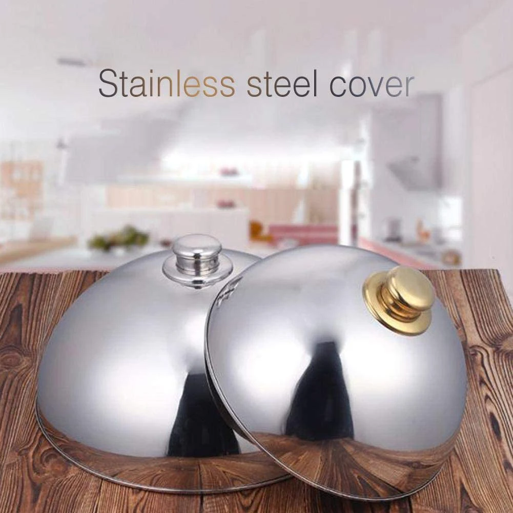 Cloche Food Cover Stainless Steel Cloche Food Cover Dome Serving Plate Dish Dining Dinner for Home Kitchen Restaurant Cafe food cover