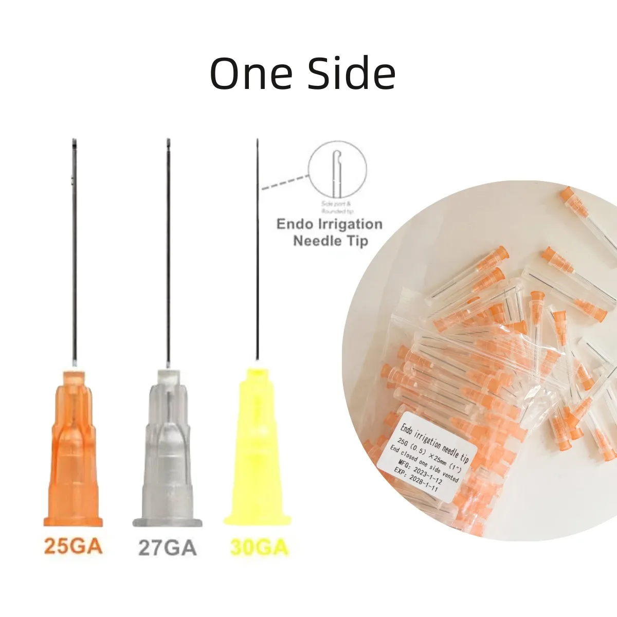 

Dental Endo Irrigation Tips Root Canal Flushing Syringe Tip 25G/27G/30G 1 Hole