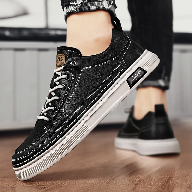 

2023 Men's Shoes Flat Wear-resistant Male Sport Shoes Breathable Shoes for Men Lace-up Classic Fashion Non-slip Casual Sneakers