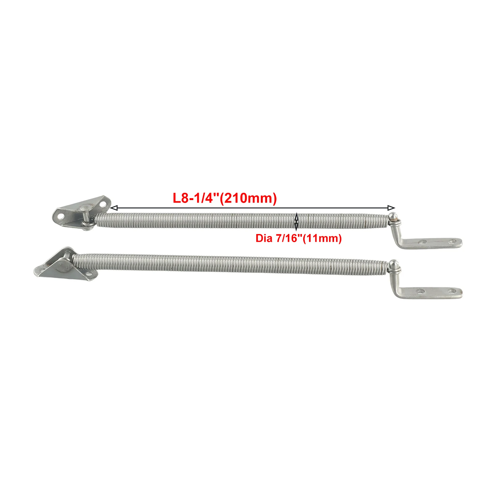 2 Molle Di Supporto Per Portello Barca In Acciaio Inox 304 210 Mm - Regolatore Per Coperchi