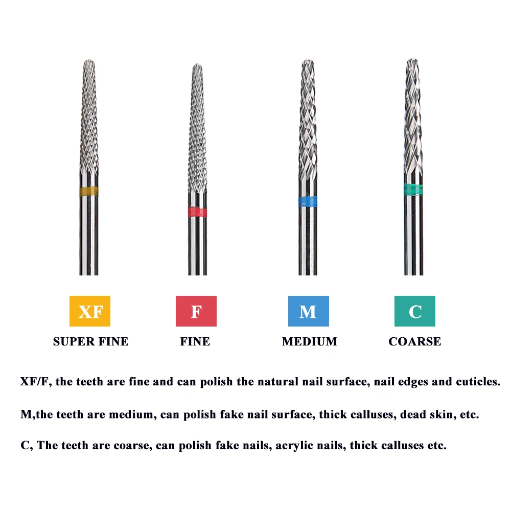 Tungsten Carbide Nail Drill Bits - Electric Rotary Accessory