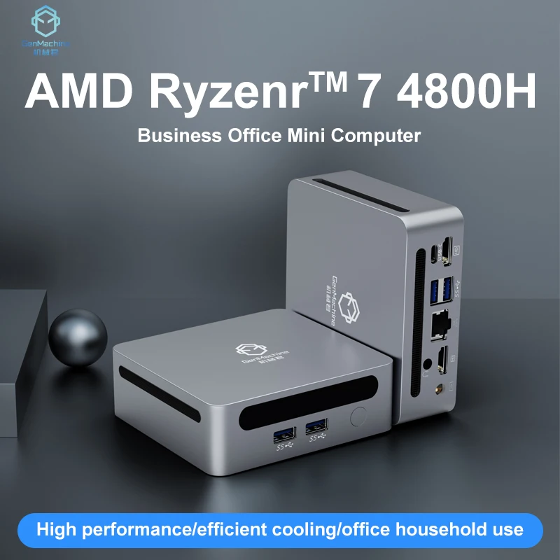GenMachine New AMD Ryzen 7 4800H Windows 10/11 MINI PC DDR4 MAX
