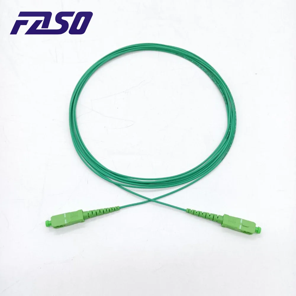 50PC 4meters Fiber Optic Patch Cord Cable APC SC Fiber Cable Simplex 1.6mm Single Mode G657A2 Green LSZH Jacket npc cat6 u utp lszh green 2m