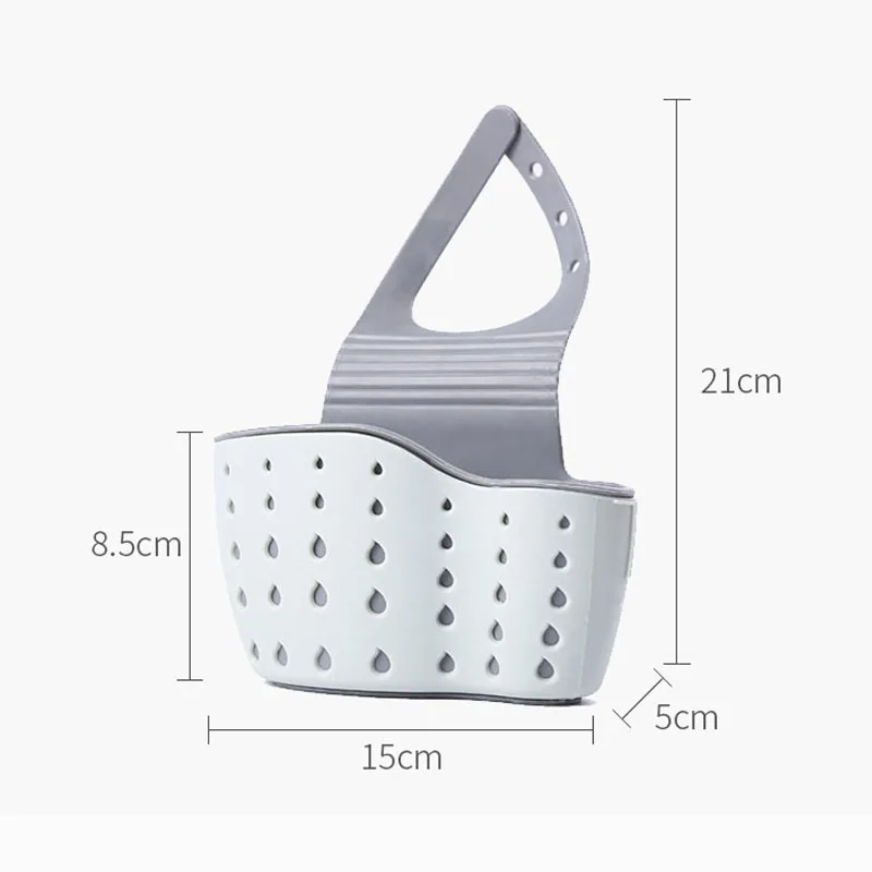 Kitchen Drain Basket Soap Sponge Drain Rack Sink Shelf Dish Drainer Portable Hanging