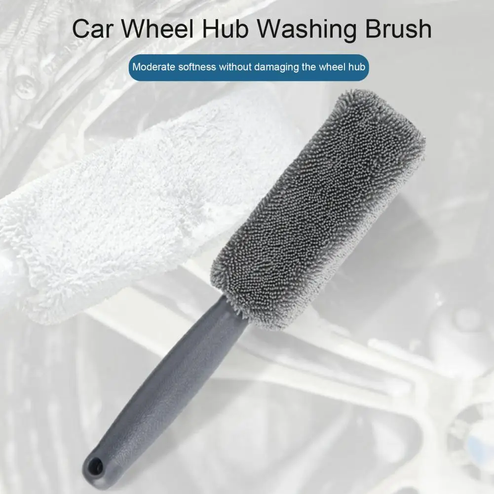 

Мягкая щетка для шин с длинной ручкой, подвесной дизайн, щетка для мытья колес из микрофибры, щетка для очистки обода шин, детали для обода, автомобильные аксессуары