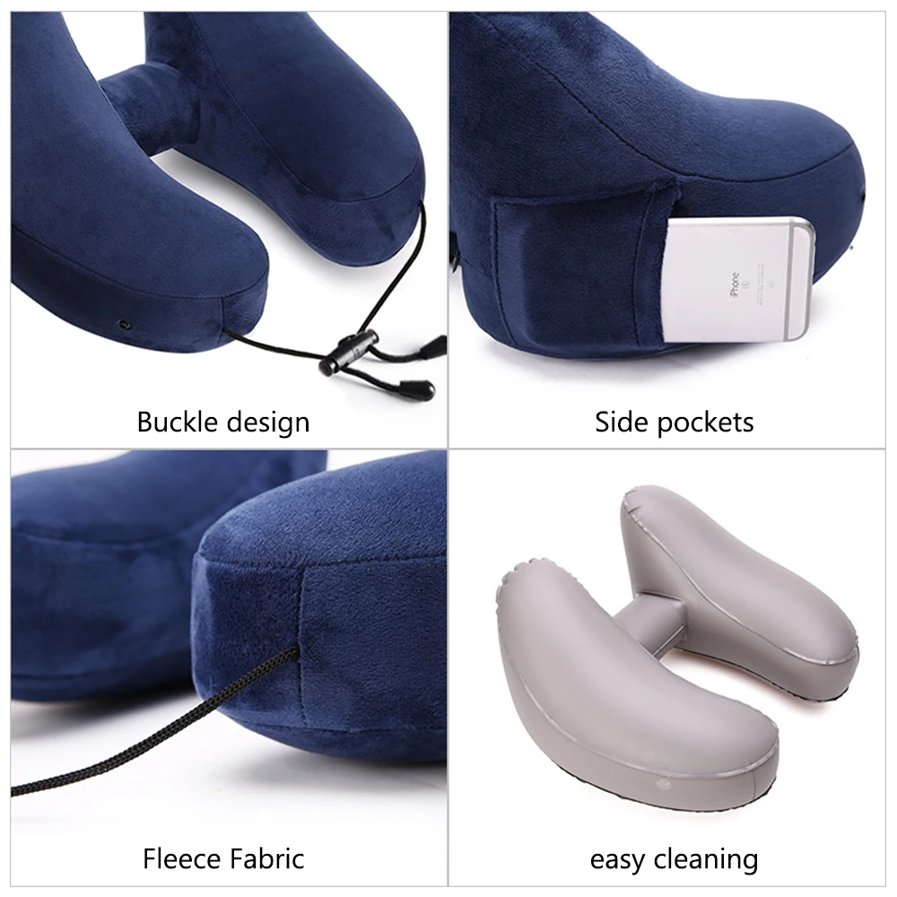 Travel Hooded Inflatable Neck and Car Cushion Pillow