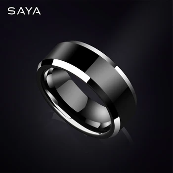 Rings for Men Black Tungsten for Thumb  Couple Ring High Polished Comfort Fit Wedding Band Gift Party, Customized