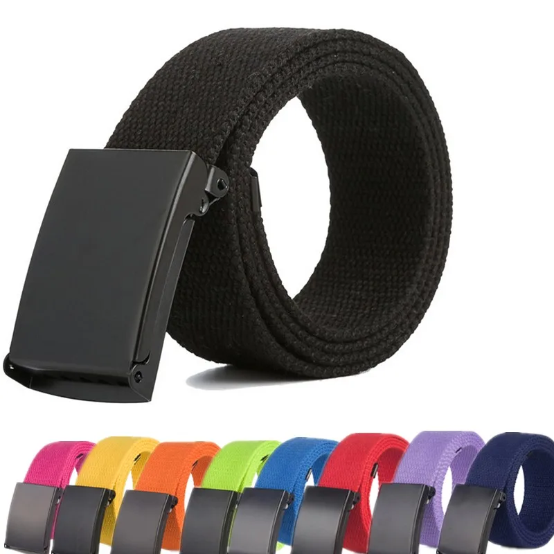 

Men Female Belts Military Nylon Adjustable Belt Men Outdoor Travel Tactical Waist Belt With Metal Buckle for Pants 120cm