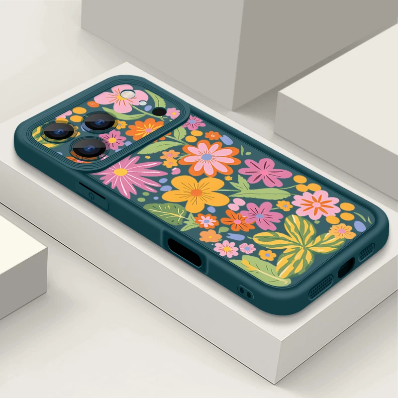 Pink Flowers Print TPU Soft Silicone Phone Cover