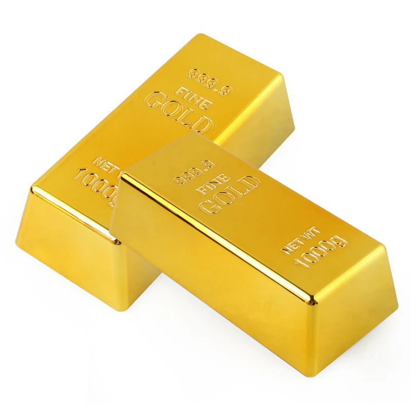 Fake Gold Bar Plastic Golden Paperweight Home Decor Bullion