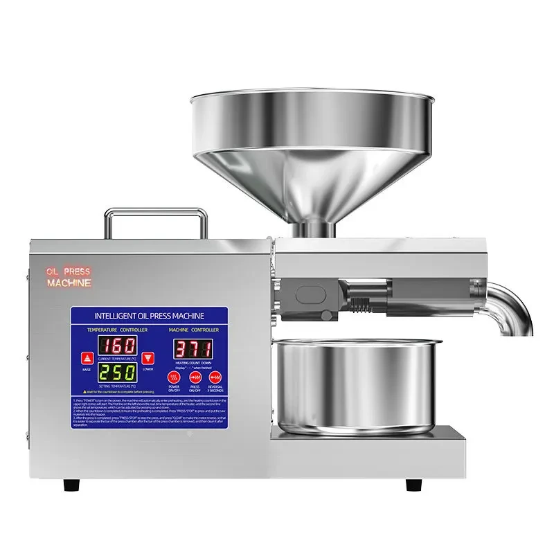 Fully automatic cold oil press, sunflower seed oil press, olive coconut oil press YX123TB 3