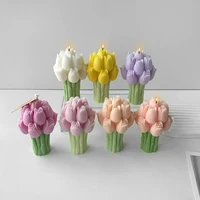 3D Tulip Bouquet Silicone Mold DIY Flowers Aroma Candles Plaster Ornament Molds Handmade Gift Soap Candle Making Supplies 3