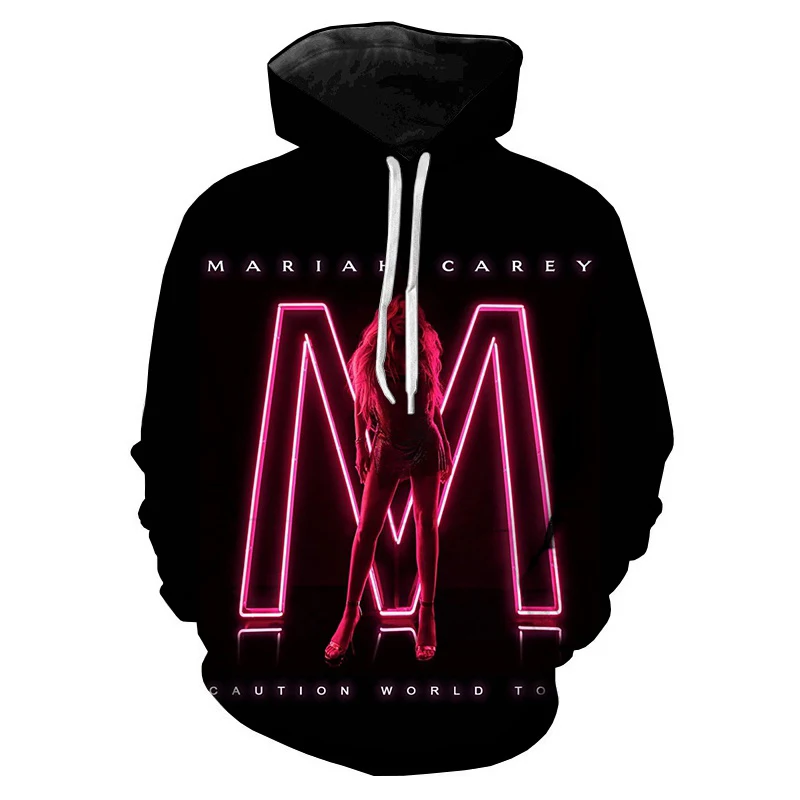

New 3D Printing Rapper Mariah Carey Hoodie Hip Hop Oversized Streetwear Hooded Sweatshirt Unisex Fashion Casual Sweatshirt