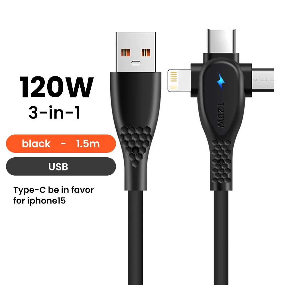 High-Power Universal Fast Charging Cable with Dual USB-C Connectivity
