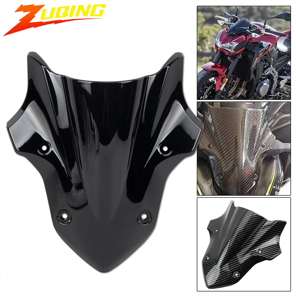 Motorcycle Front Spoiler Fairing Windscreen Windshield Wind Deflector for Kawasaki Z900 Black