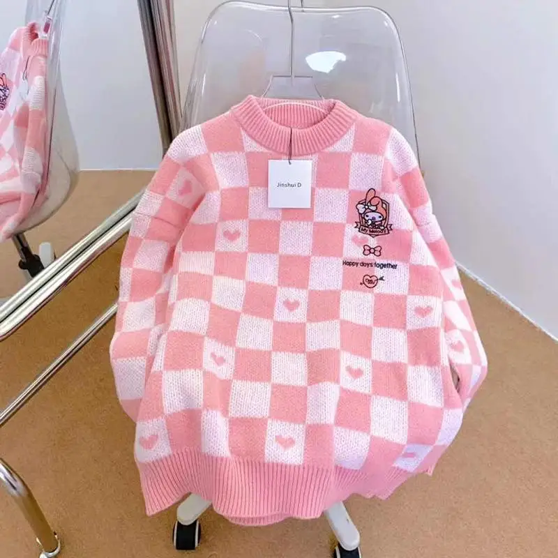 

Sanrio Sweater My Melody Cinnamoroll Cute Girl Kawaii Loose Fashion All-Match Round Neck Sweater Casual Pullover Sweater