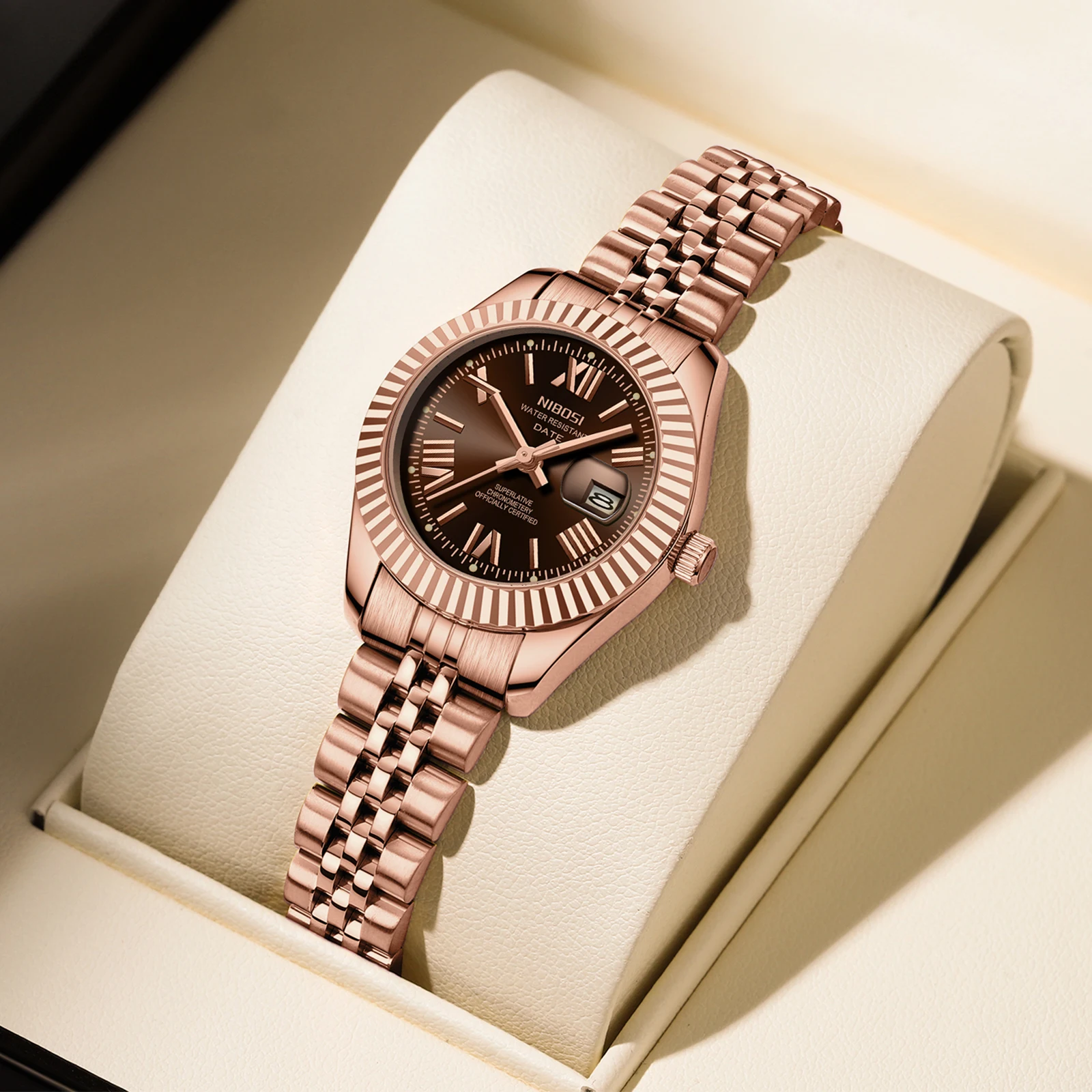 NIBOSI Women's Watch Analog Quartz Waterproof Ladies Wrist Watches with Date Dainty Gold Fashion Luxury Stainless Steel Watch