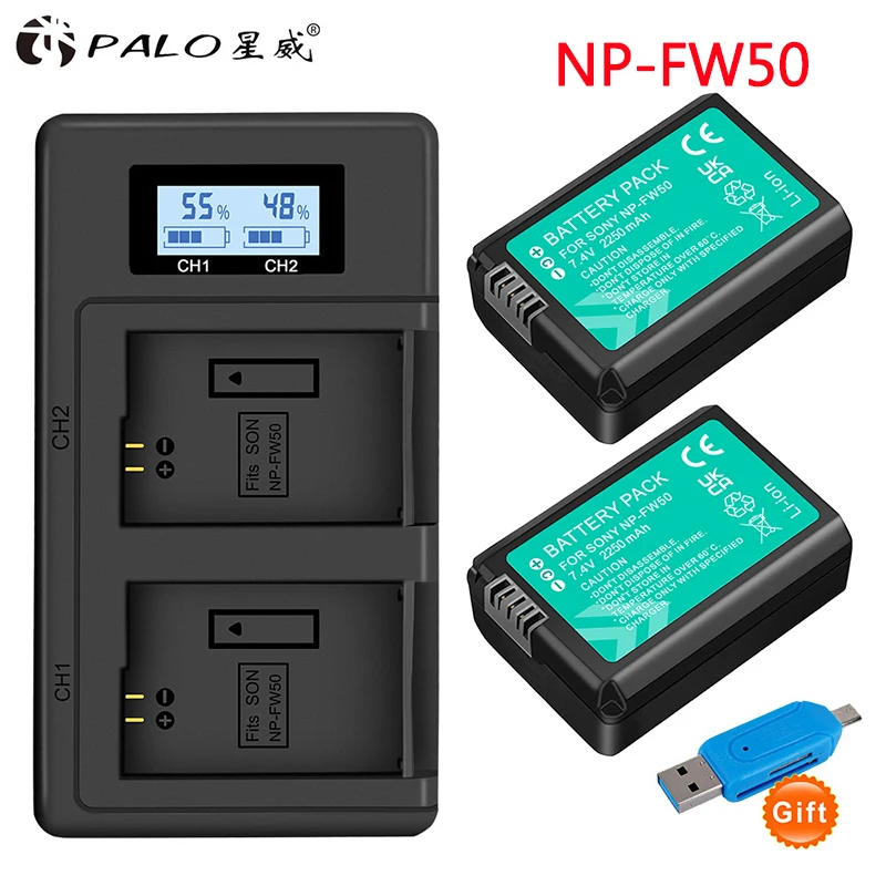 Npfw50 Np Fw50 Np-Fw50 Batteria Per Sony Fotocamera Batteria + Lcd Usb Caricatore Doppio Per Sony Alpha A6500 A6300 A6000 A5000 A3000 Nex-3N