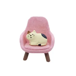 Zakka Cat Sofa Miniature Figurine Resin Craft for Bookshelf Decoration and Gifts (Cat pink sofa)