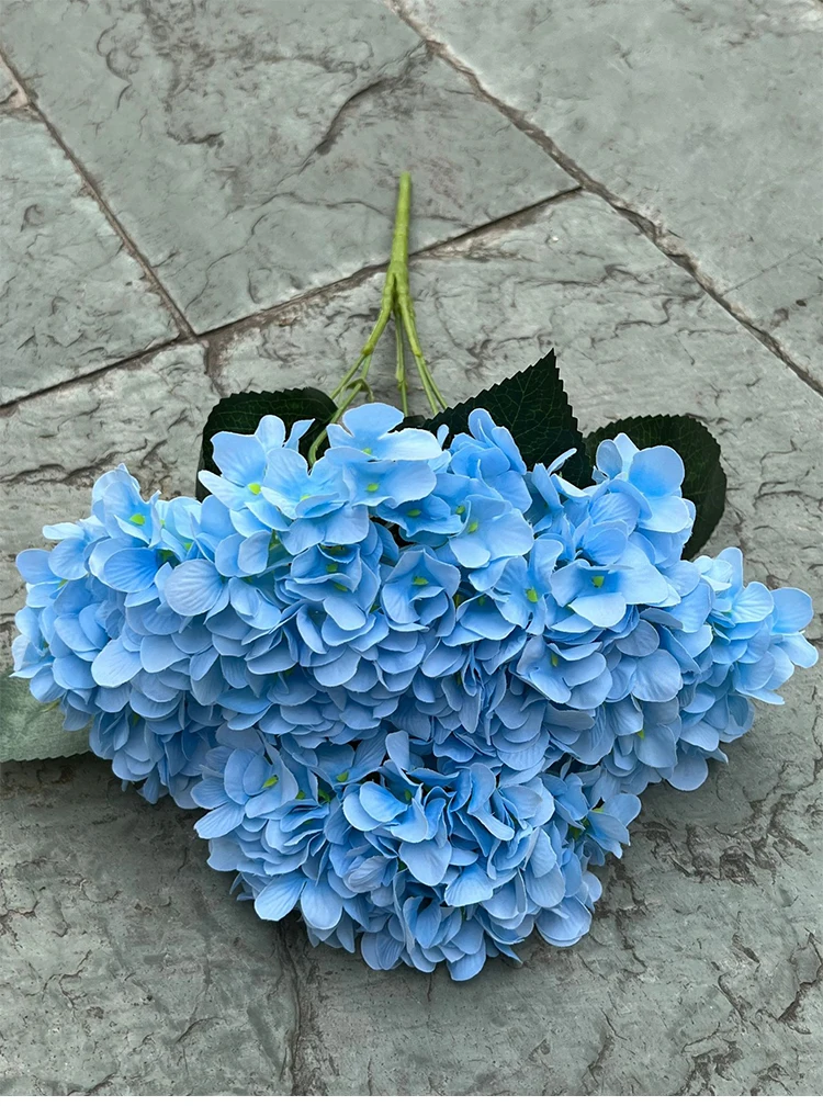 Große Größe, 5 Köpfe, weiß, rot, Hortensien, künstliche Blumen, Seide, DIY, Hochzeit, Brautstrauß, künstliche Blumen, Party, Heimdekoration – Detail 28