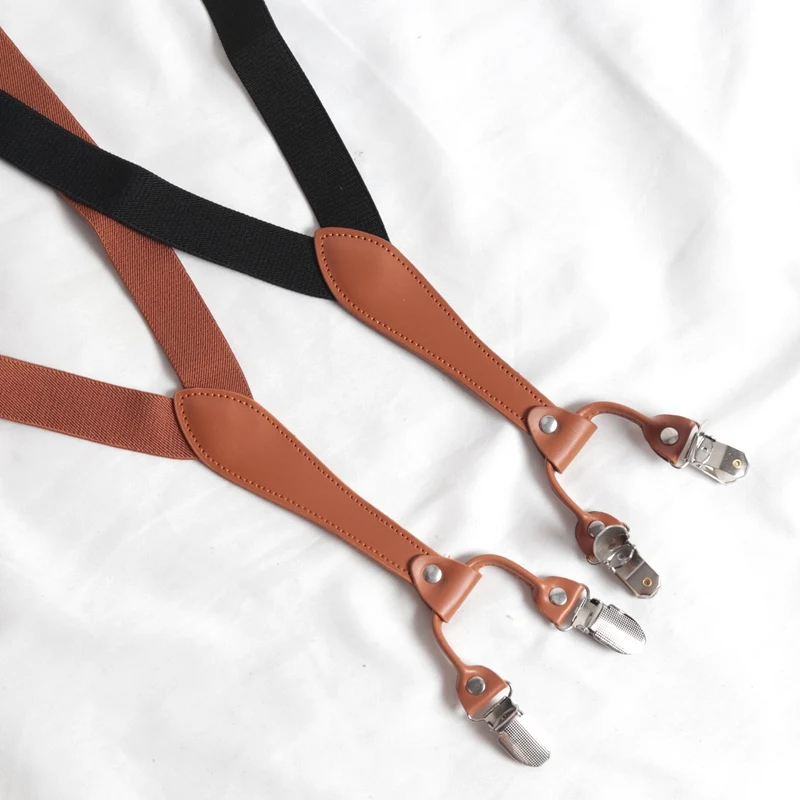 Vintage High Quality Suspenders Men Women Adult Button End Y Back Adjustable Elastic Trouser Braces Straps Belt Wedding Party