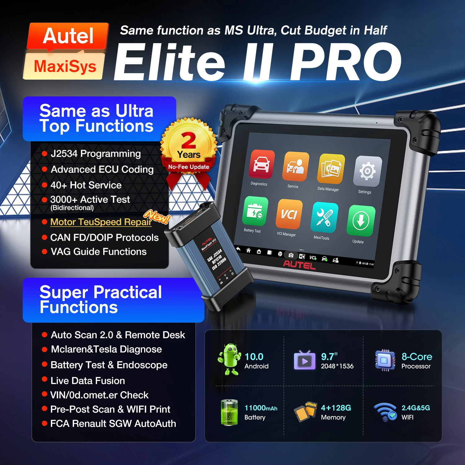 2025 Autel MaxiSys Elite II PRO أدوات تشخيص السيار...