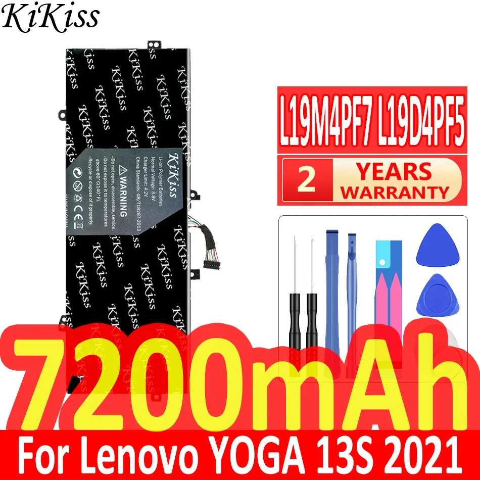 

Мощная батарея 7200 мАч KiKiss L19M4PF7 L19D4PF5 для Lenovo YOGA 13S 2021/7, карбоновые батареи 13ITL5 для ноутбука