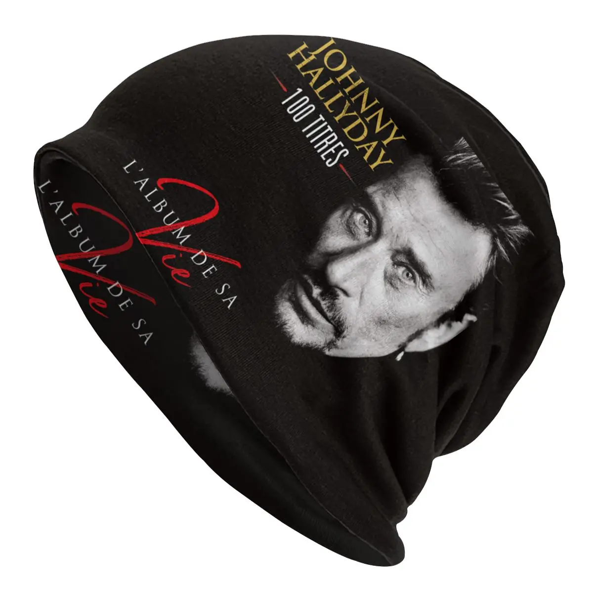 

Awesome Johnny Hallyday Rock Bonnet Femme Knitted Skullies Beanies Caps Autumn Winter French France Singer Slouchy Beanie Hats