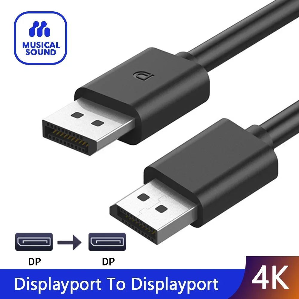High-Quality Gold-Plated DisplayPort to DisplayPort Cable - 1.5M Male to Male for Exceptional Sound & Visual Experience