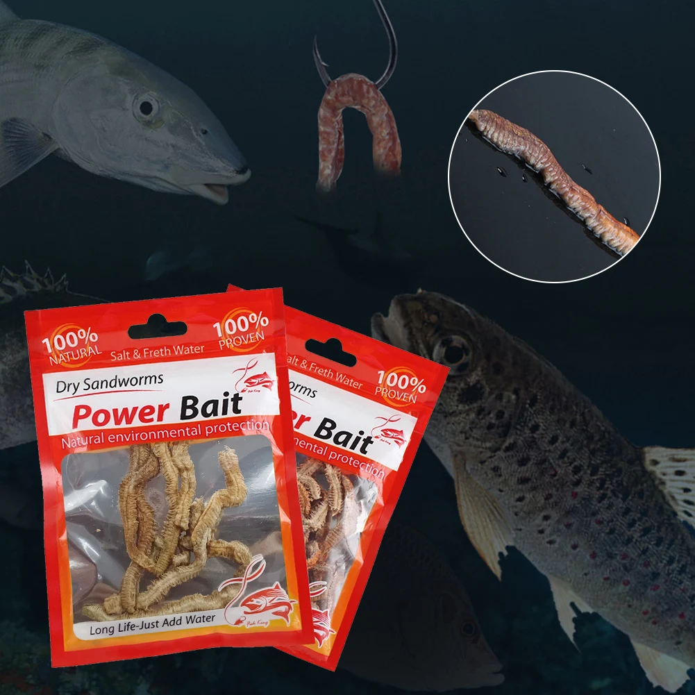 30-1Pcs Artificial Sea Worms Fishing Bait Lifelike Dry Lugworm