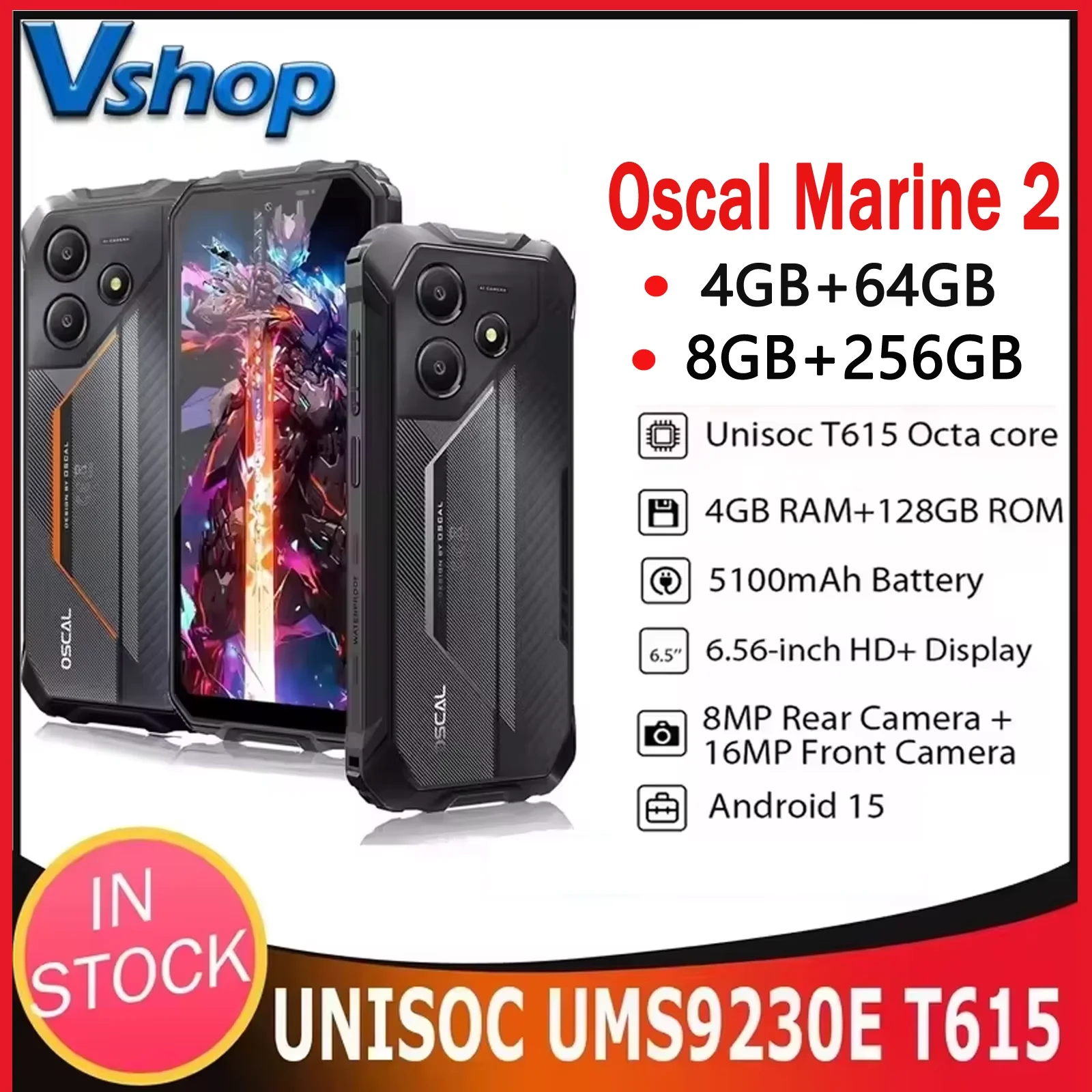 Blackview OSCAL Marine 2 ラギッドフォン 4GB+64GB/8GB+128GB