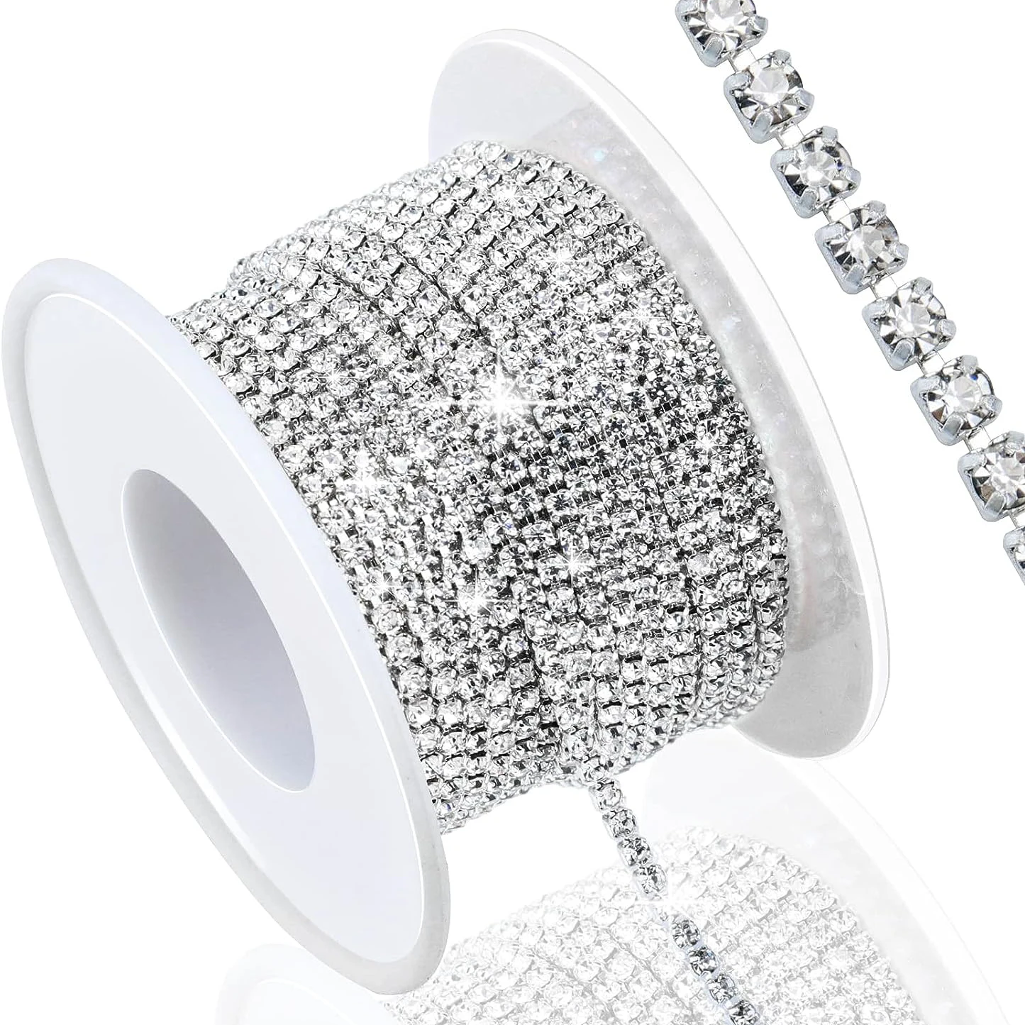 10 Yards 2MM Crystal Rhinestone Close Chain Trim SS6 Claw Rhinestone Chain Craft Jewelry Wedding Bouquet DIY Decoration rhinestone chain