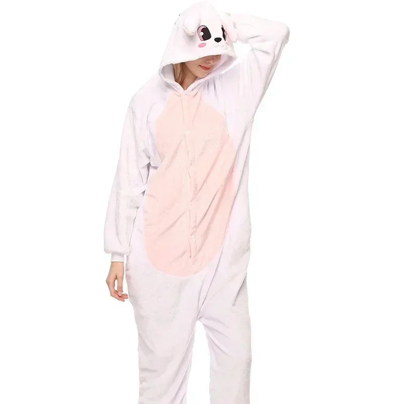 thumbnail image 1 of Conjunto de pijamas de franela para mujer, ropa de dormir cálida con dibujos animados de animales, mono bonito de rana, para invierno, 1 of 5