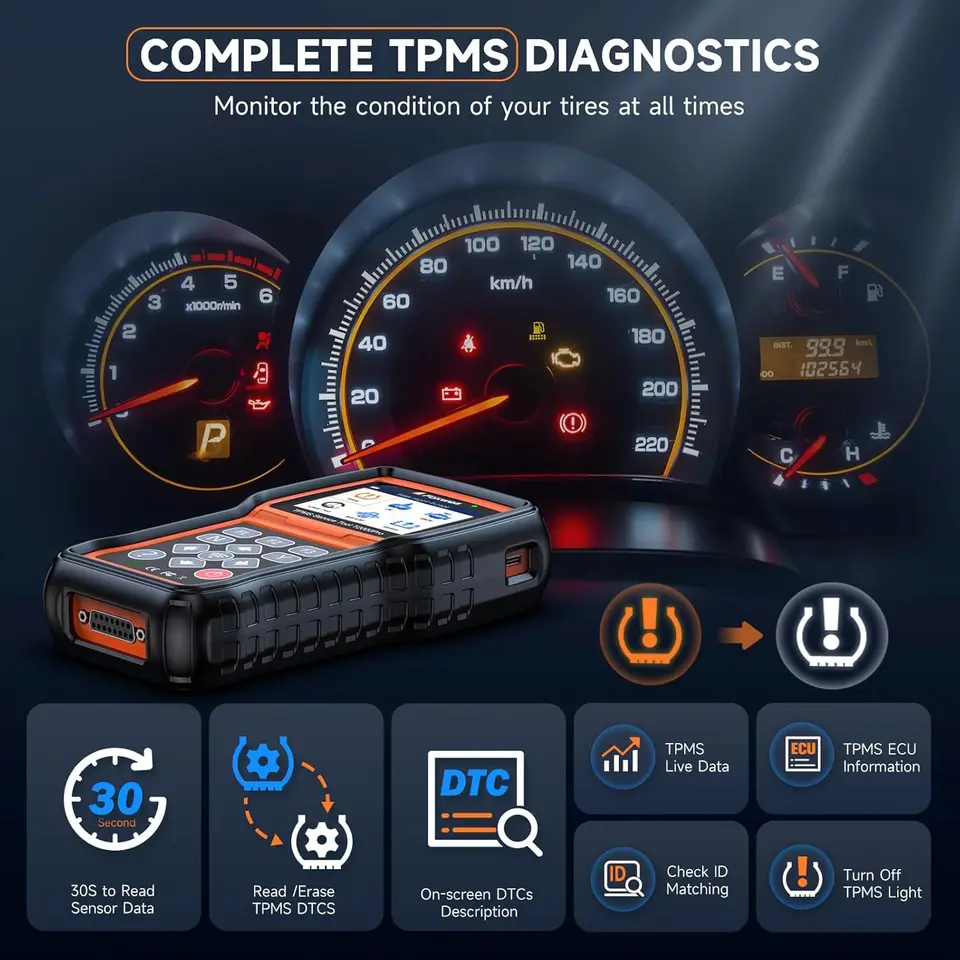 FOXWELL T2000 PRO 自動車タイヤ空気圧ツール リセット TPMS 再学習