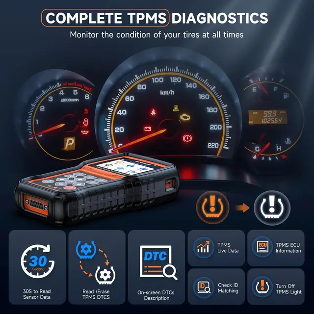 FOXWELL T2000 PRO Auto Tire Pressure Tool TPMS Relearn Activate Sensors Programming Car OBD2 Code Reader Diagnostic Tools 3