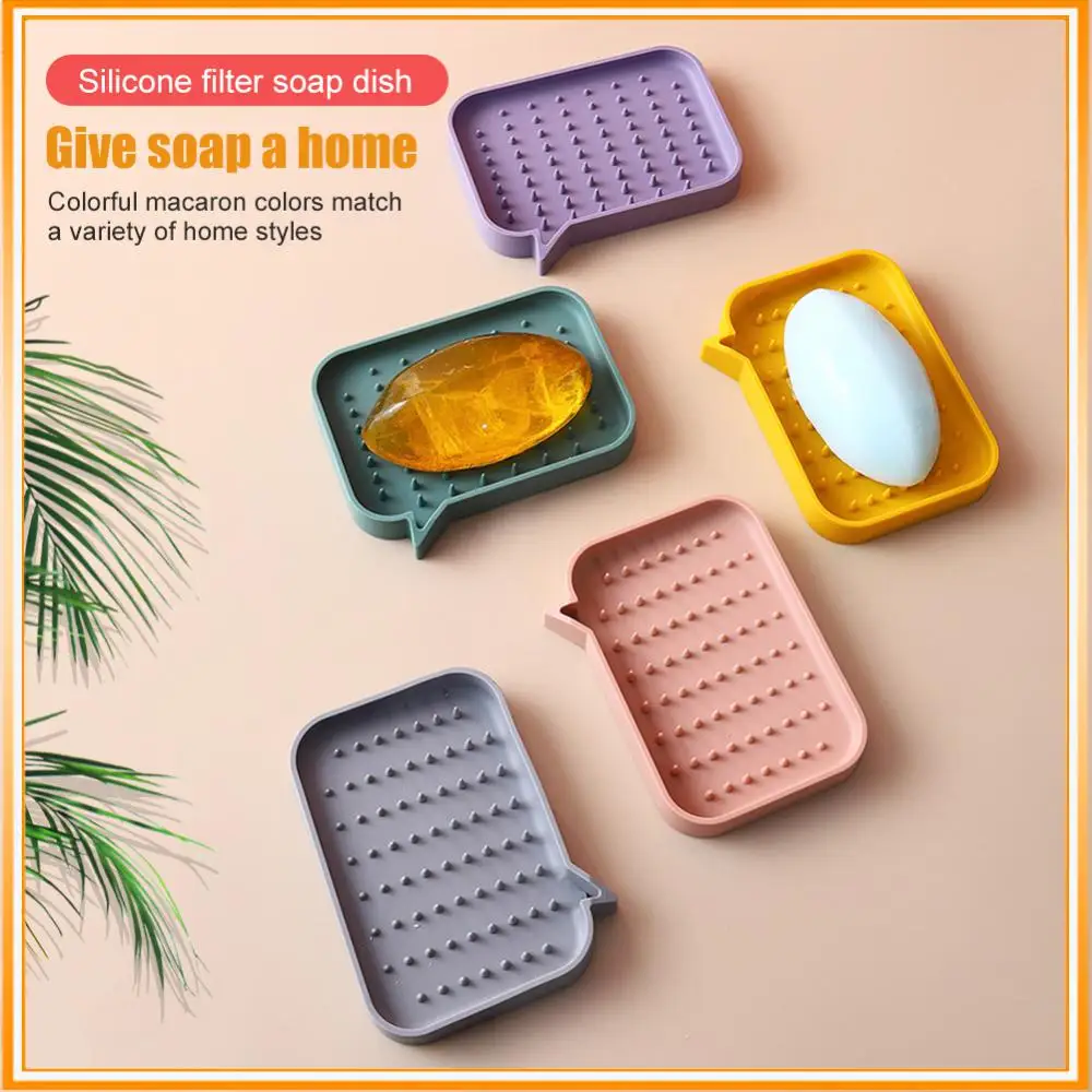 

Силиконовый держатель для мыла, стойка для хранения, рабочая коробка, нескользящий поднос, органайзер для ванной комнаты, аксессуары для кухни и ванной комнаты, губчатая щетка