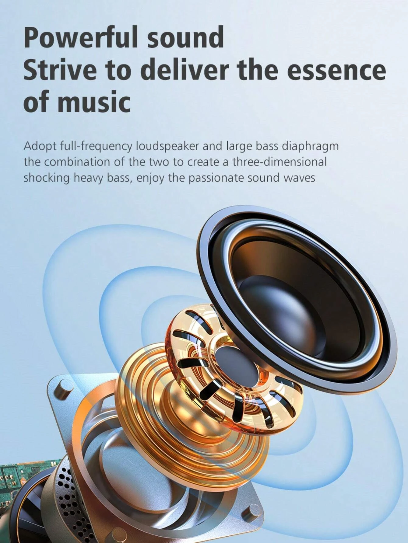 Description Picture 3 of itemS32 Bluetooth Speaker Outdoor Portable Bass Speaker, IPX 6 Waterproof, Wireless Speaker for Hiking and Outdoors