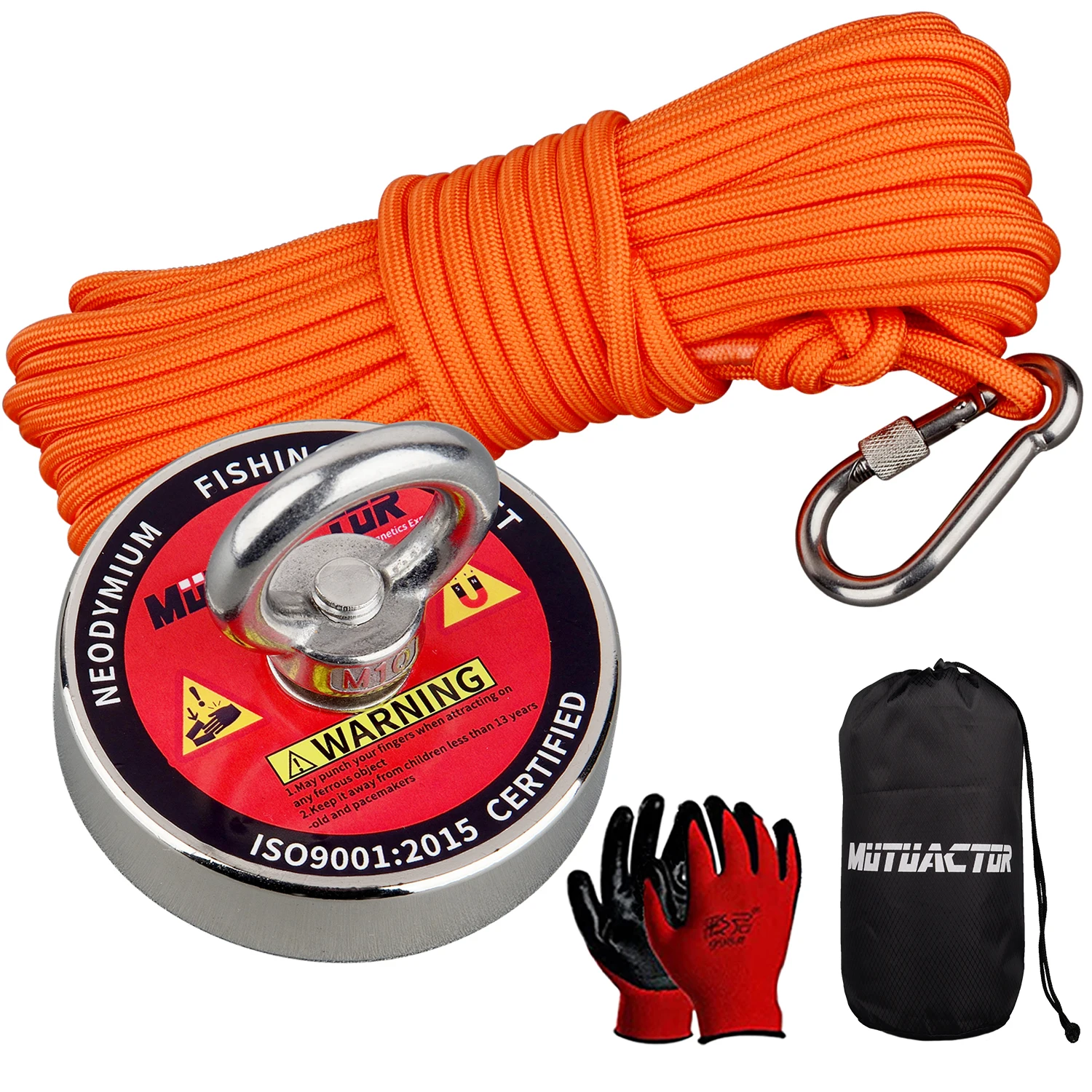 VEVOR Kit Pêche à L'Aimant Néodyme - Double Face 544kg Avec Accessoires