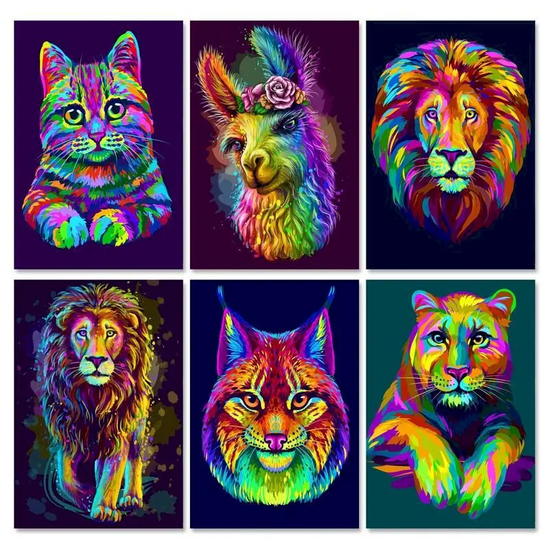 

GATYZTORY Full Diamond Embroidery Animal Resin Mosaic 5D Diy Frame Diamond Painting Sale Handmade Cross Stitch gift