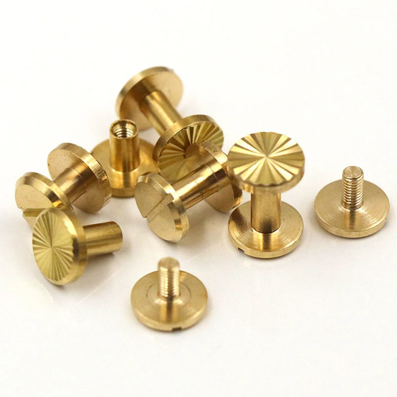 Solid Brass Binding Chicago Screws Belt Screw Nail Stud Rivets 10pcs for Photo Album Leather Craft Belt Wallet Fasteners