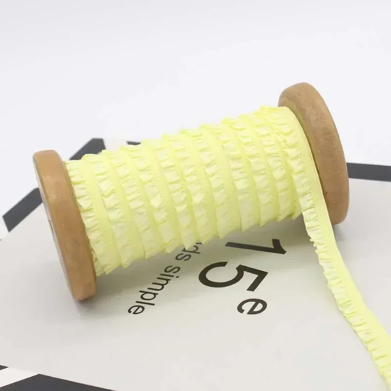 Stretch Lace Trim Ribbon - Ruffled Elastic Band for Sewing and DIY Accessories